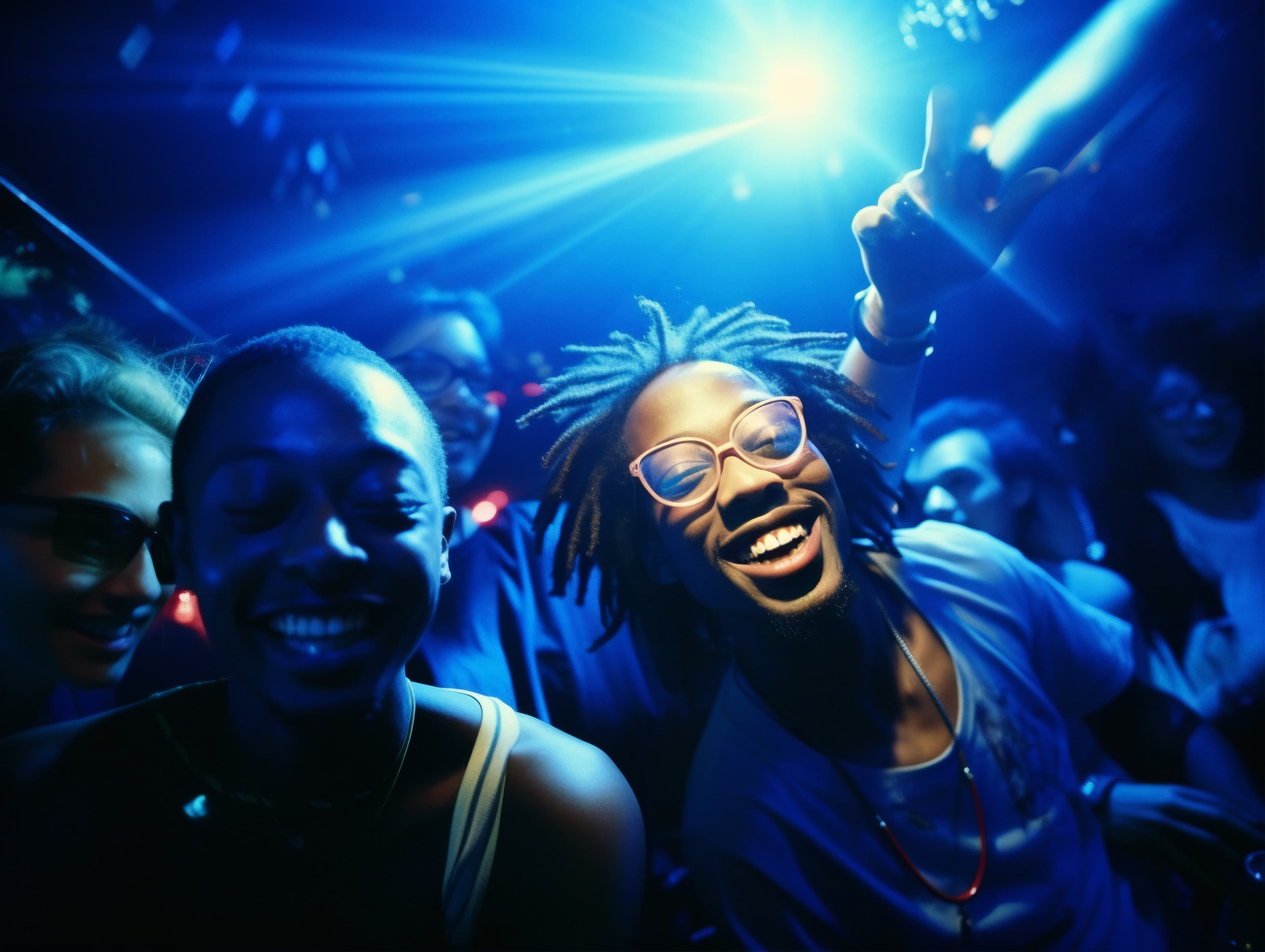 Vibrant disco party scene